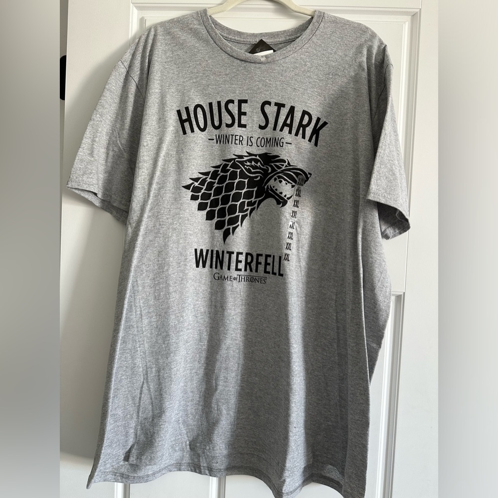 Men’s 2X gray “Game of Thrones” tee shirt. New with tags